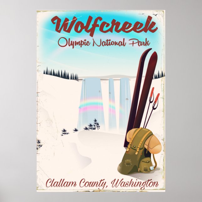 Affiche de voyage du parc national olympique Wolf  (Devant)