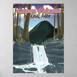 Affiche de voyage du Parc national volcanique de L
