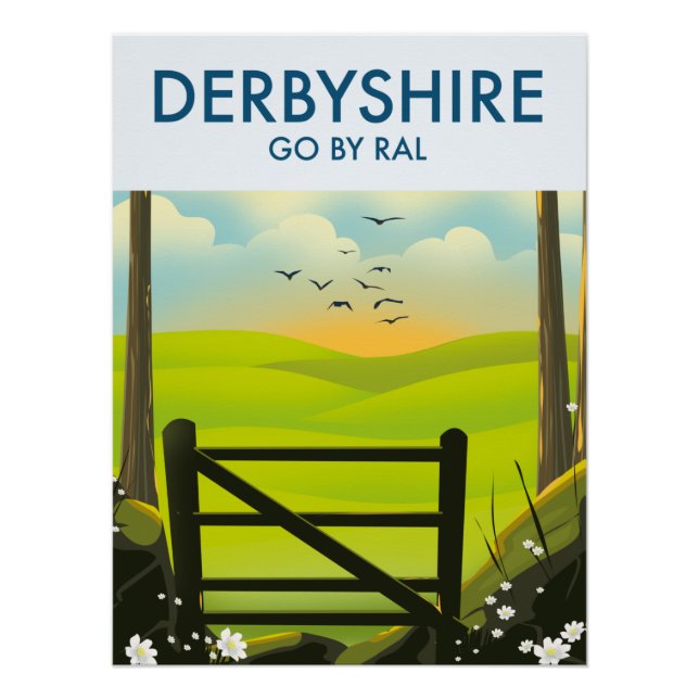 Affiche de voyage du paysage Derbyshire (Devant)
