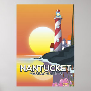 Affiche de voyage du phare de Nantucket Massachuse