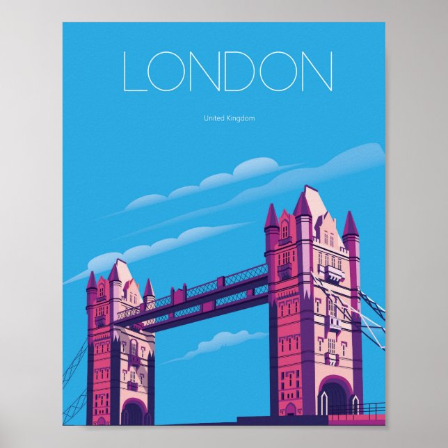 affiche de voyage du pont london au mur (Devant)