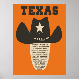 Affiche de voyage du Texas