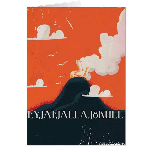 Affiche de voyage du volcan Eyjafjallajökull (Devant)