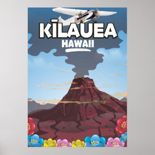 Affiche de voyage du volcan Kīlauea Hawaii