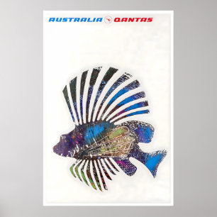 Affiche de voyage en Australie Art australien Pêch