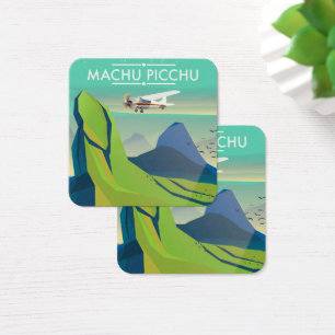 affiche de voyage en avion pour Machu Picchu