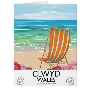 Affiche de voyage en bord de mer de Clwyd Wales