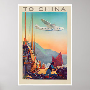 Affiche de voyage en Chine Art chinois Voyageur du