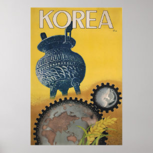 Affiche de voyage en Corée, art de Séoul, impressi