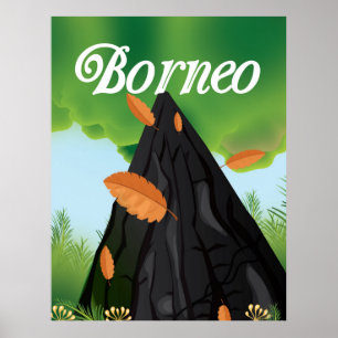 Affiche de voyage en forêt tropicale de Bornéo