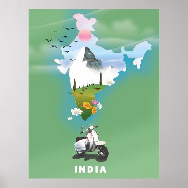 Affiche de voyage en Inde (Devant)