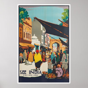 Affiche de voyage en Inde Lahore Impression indien