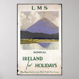 Affiche de voyage en Irlande vintage