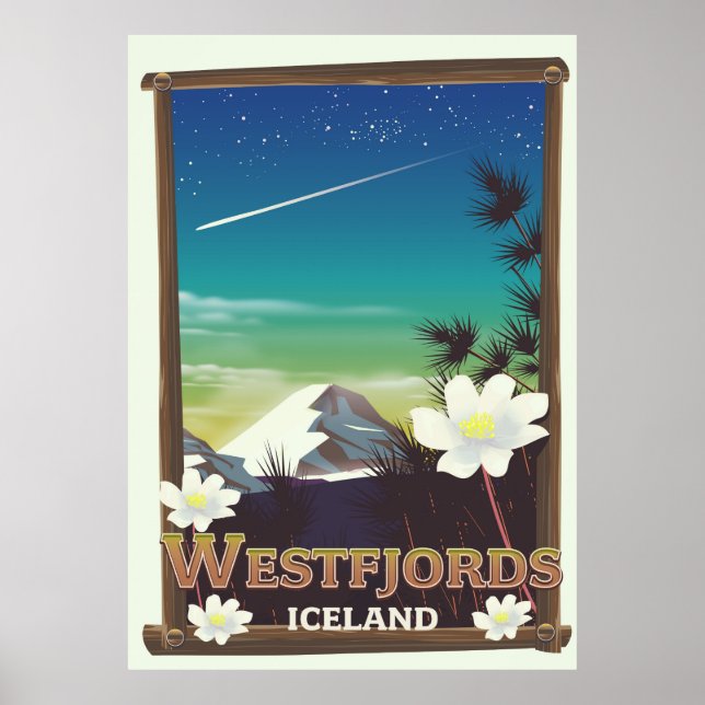Affiche de voyage en Islande de Westfjords (Devant)