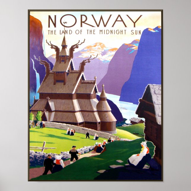 Affiche de voyage en Norvège (Devant)