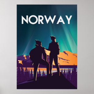 Affiche de voyage en Norvège