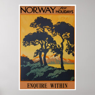 Affiche de voyage en Norvège Art norvégien Impress