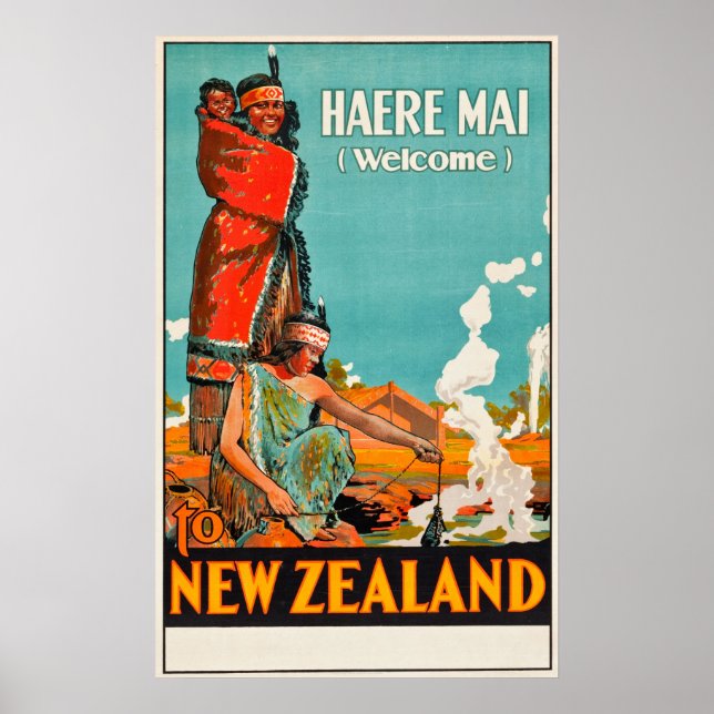 Affiche de voyage en Nouvelle-Zélande (Devant)