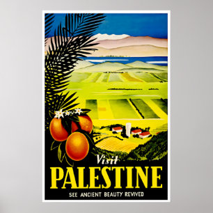 Affiche de voyage en Palestine Art palestinien Vin