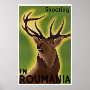 Affiche de voyage en Roumanie Impression de chasse