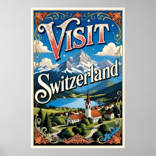 Affiche de voyage en Suisse