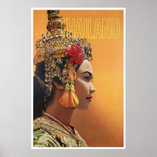 Affiche de voyage en Thaïlande Femme thaïlandaise 
