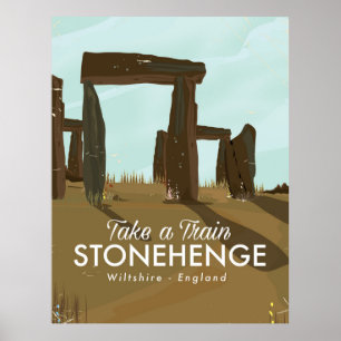 Affiche de voyage en train Stonehenge Wiltshire