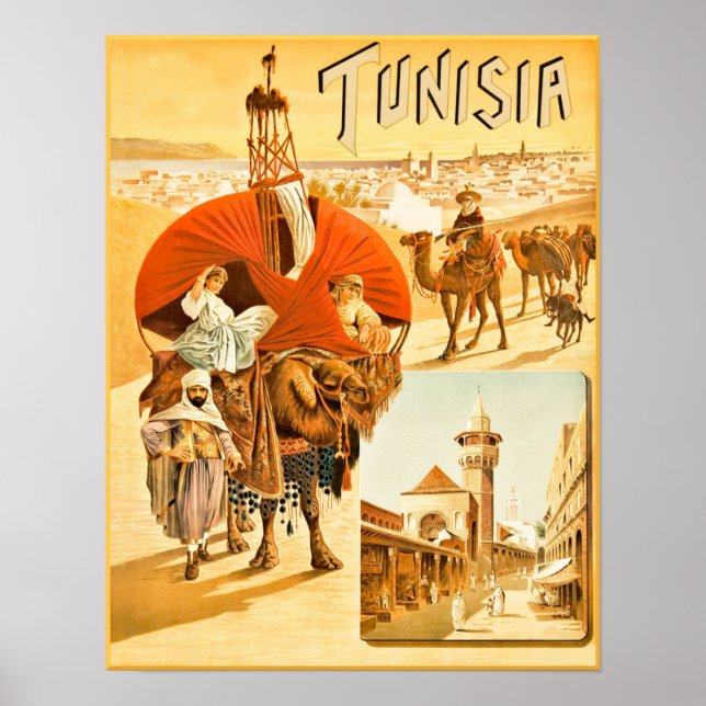 Affiche de voyage en Tunisie (Devant)