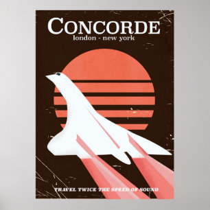 Affiche de voyage en vol vintage Concorde