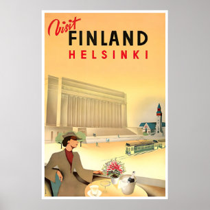Affiche de voyage Finlande Art Helsinki Impression