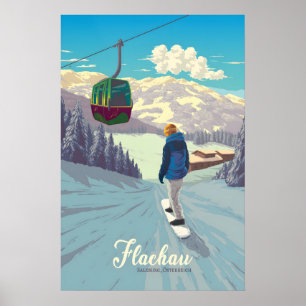 Affiche de voyage Flachau Snowboarding