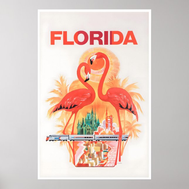 Affiche de voyage Floride Impression d'art de flam (Devant)