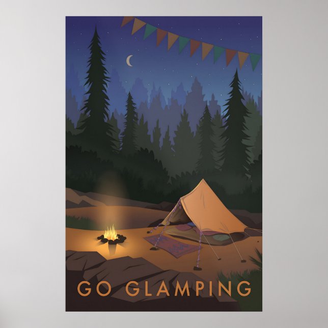 Affiche de voyage : Glamping en liberté (Devant)