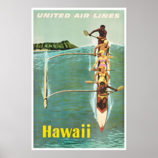 Affiche de voyage Hawaï Impression de surf hawaïen