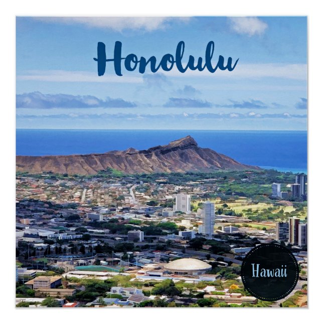Affiche de voyage Honolulu (Devant)