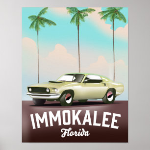 Affiche de voyage Immokalee Floride Supercar