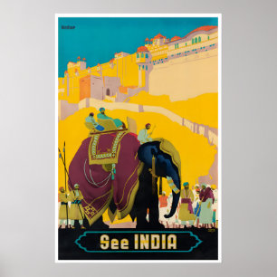 Affiche de voyage Inde Impression indienne Art élé