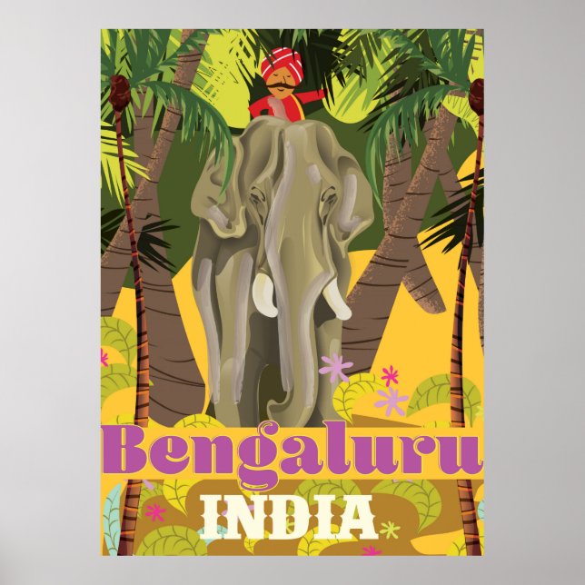 Affiche de voyage indienne du Bengaluru (Devant)