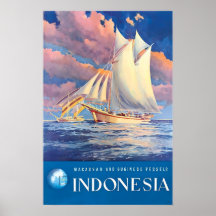Affiche de voyage Indonésie Bugis Art Buginese 