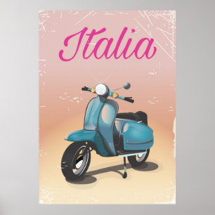 Affiche de voyage Italia Scooter