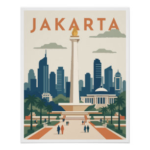 Affiche de voyage Jakarta Indonésie