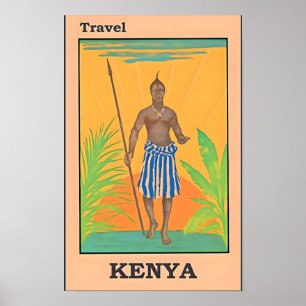 Affiche de voyage Kenya-Afrique