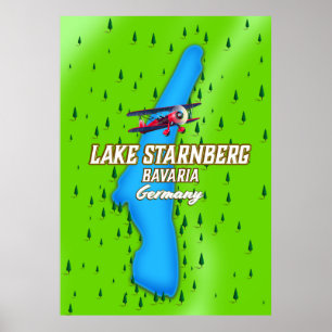 Affiche de voyage Lac de Starnberg Bavière Allemag