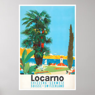 Affiche de voyage Locarno Art vintage Suisse Ski