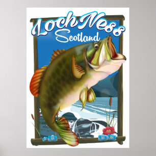 Affiche de voyage Loch Ness Écosse Pêche