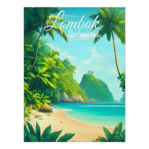 Affiche de voyage Lombok Indonésie