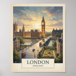 Affiche de voyage Londres Angleterre vintage   Big