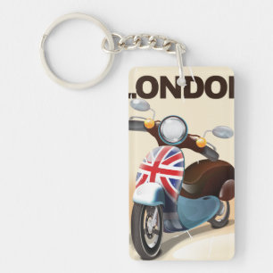 Affiche de voyage Londres scooter vintage union ja