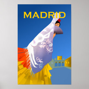 Affiche de voyage Madrid vintage.