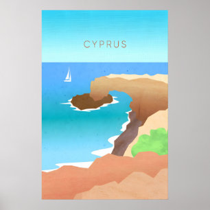 Affiche de voyage minimale de Chypre